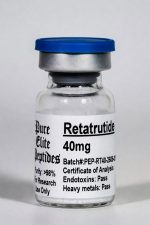 Retatrutide 40mg peptide supplement bottle for research use.