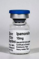 Ipamorelin 10mg peptide vial for muscle growth and recovery.