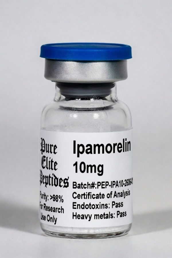 Ipamorelin 10mg peptide vial for muscle growth and recovery.