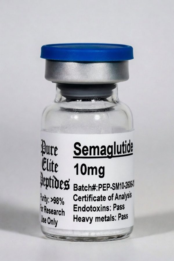 Semaglutide 10mg peptide vial for health and wellness.