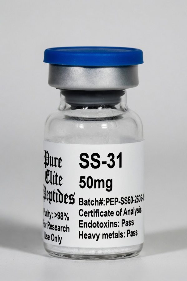 Pure Elite Peptides SS-31 50mg supplement vial for health and research.