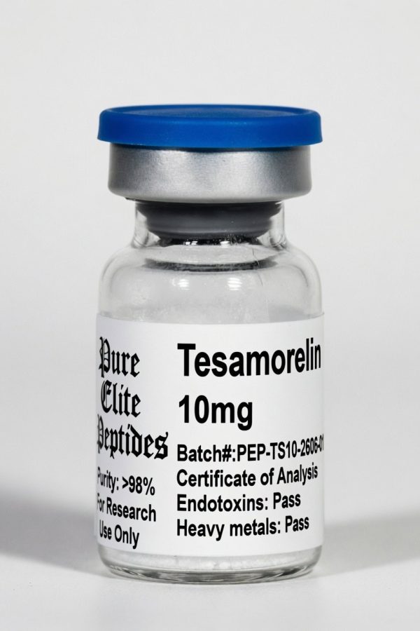 Tesamorelin 10mg peptide supplement for muscle growth and fat loss.